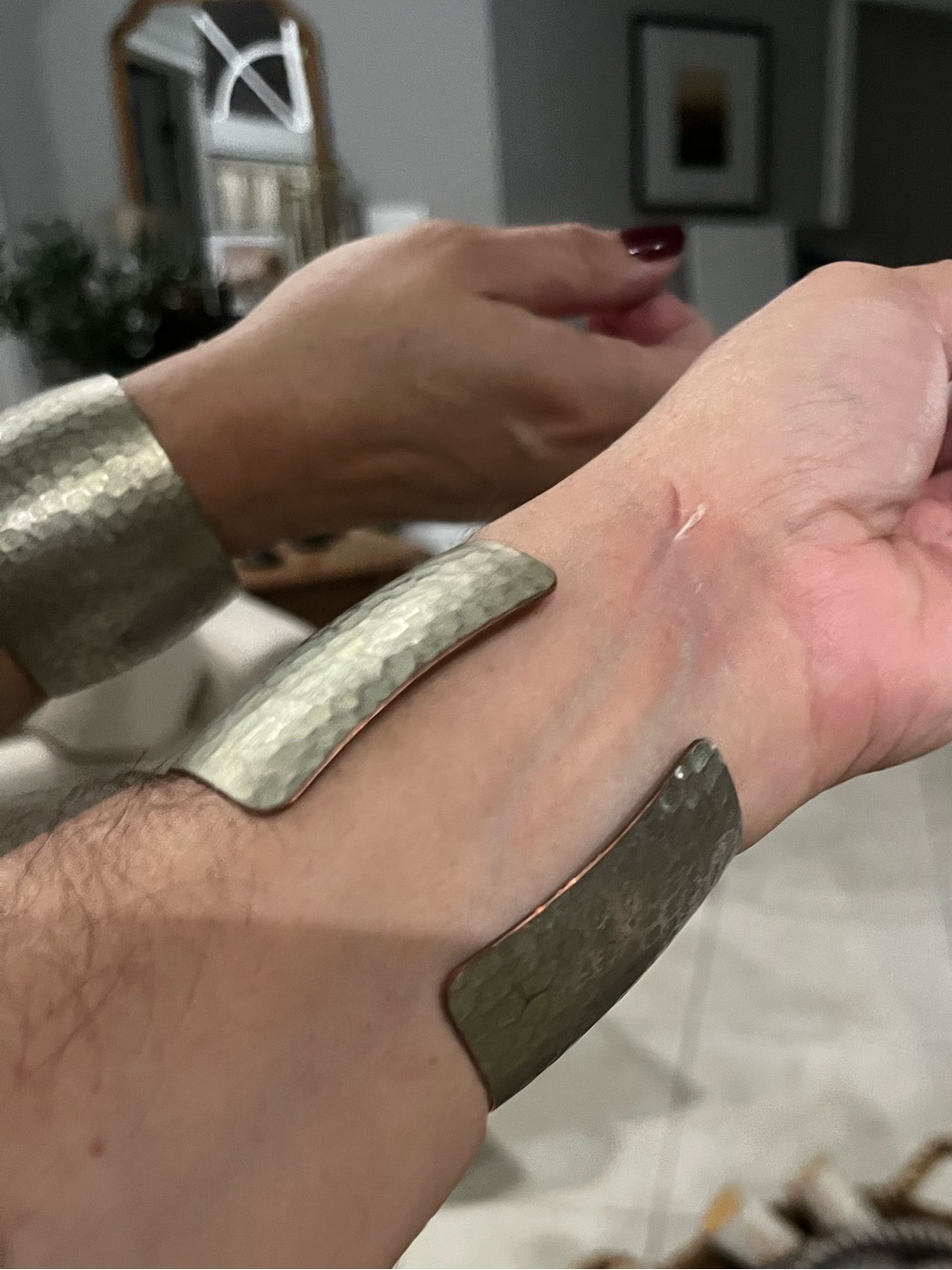 Hammered Metal Cuff Bracelet in Silver $10 - Picture 7 of 8